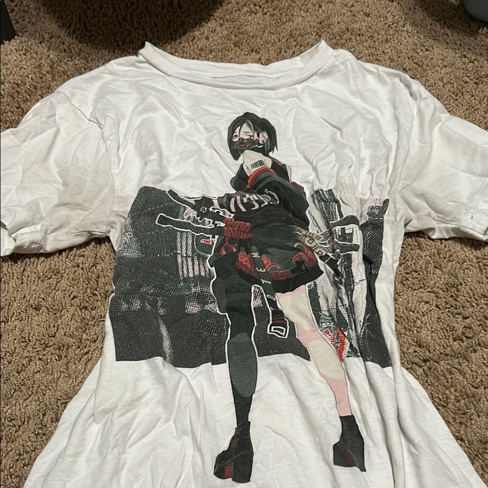 Graphic Anime T-Shirt - White